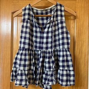 Anthropologie Gingham Swing Top